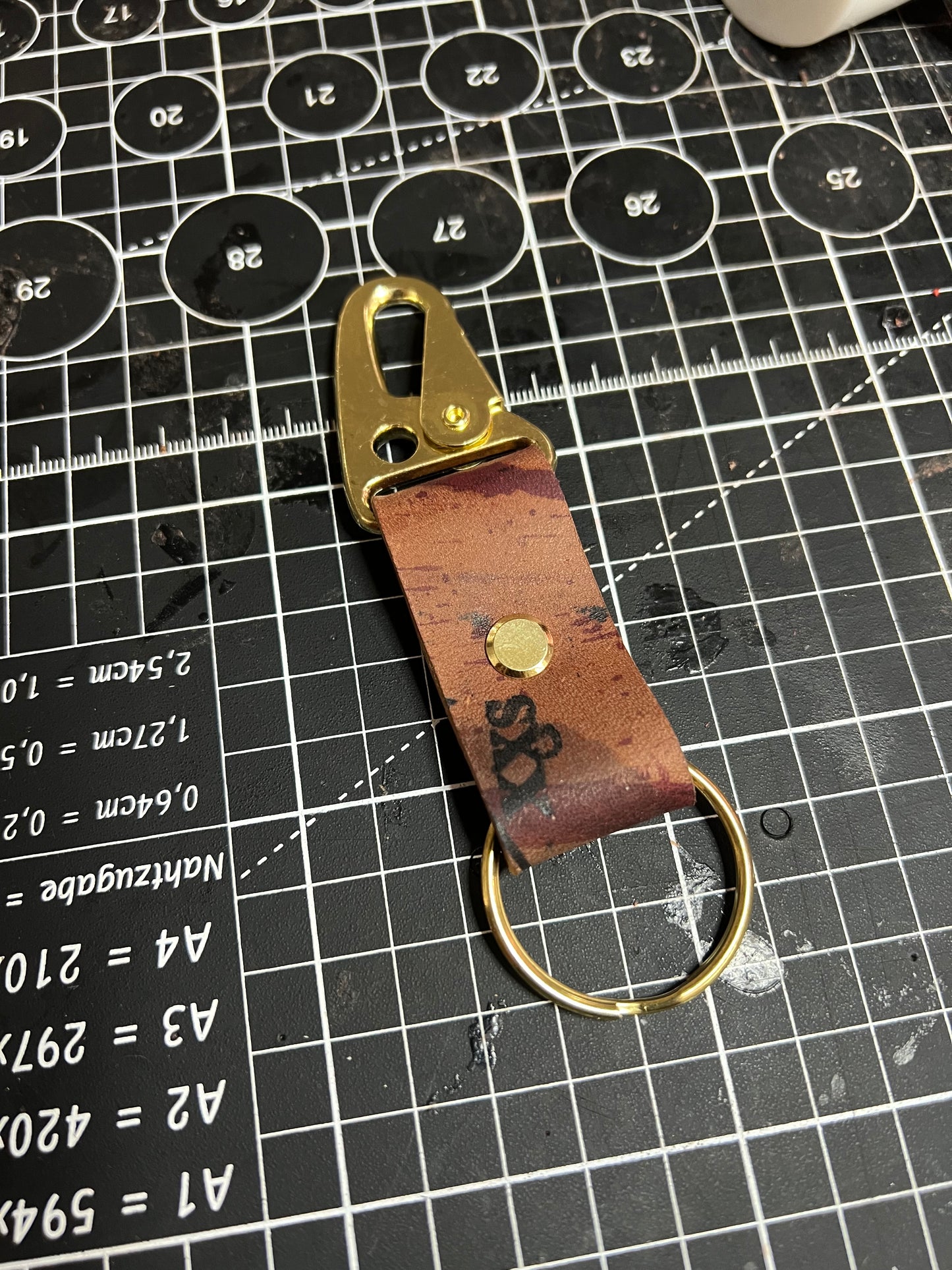 #8 reverse brass key chain